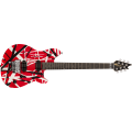 EVH Wolfgang Special Ebony Red with Black and White Stripes